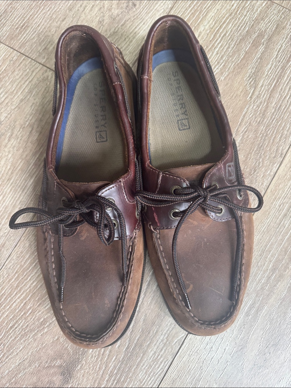 Sperry Men's Two-Tone Brown Leather Boat Shoes